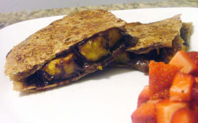 Caramelized Plantain Dessert Quesadillas with Nutella