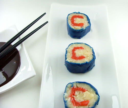 Chicago Cubs Dessert Sushi