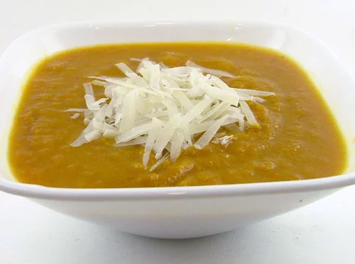 Roasted Yellow Pepper and Leek Soup