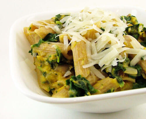 Roasted Butternut Squash and Spinach Penne Pasta