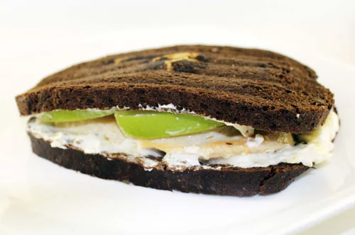 Pumpernickel Chicken Panini with Goat Cheese and Apples