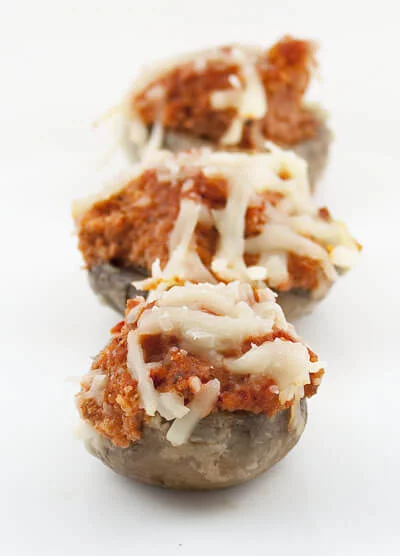 Almond and Red Pepper Stuffed Mushrooms