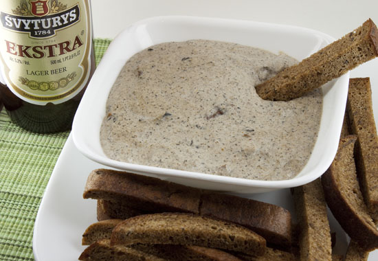 Wild Mushroom Dip with Toasted Bread Strips