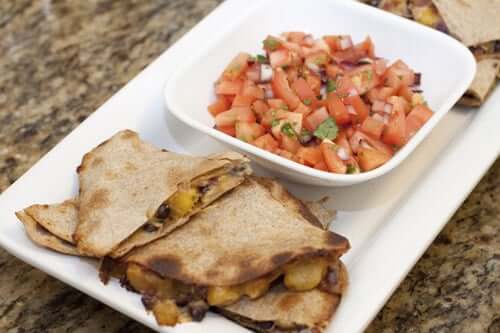 Plantain and Black Bean Quesadillas