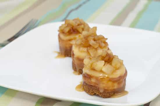 Mini Rosemary Cheesecakes with Caramel Apple Topping