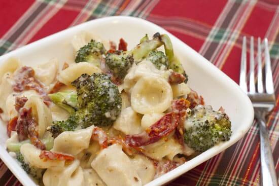 Christmas Mac & Cheese (aka Three Cheese Mac & Cheese with Roasted Broccoli and Sun Dried Tomatoes)