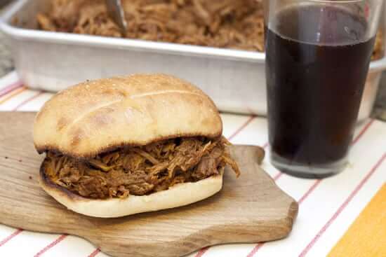 Pulled Pork Sandwiches on Toasted Garlic Buns